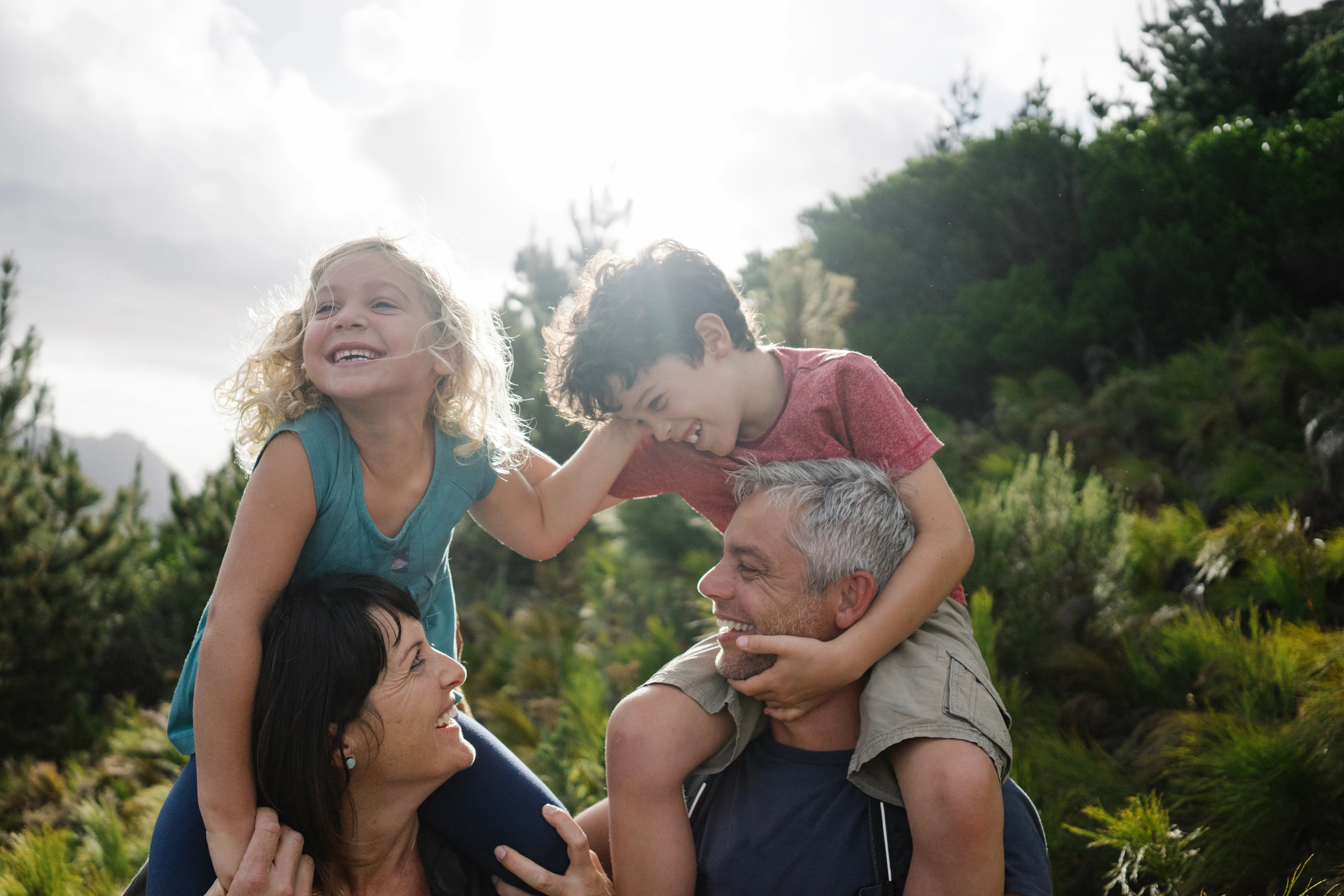 Family enjoying an outdoor vacation together